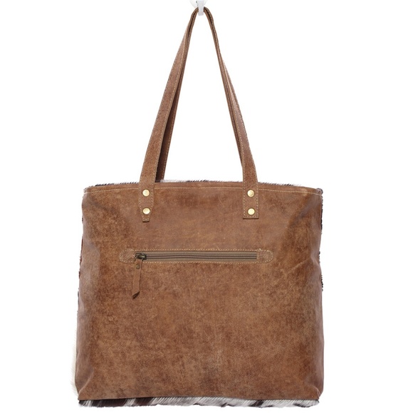 NEW Patchwork Cow Hide Tote Bag - Picture 4 of 8